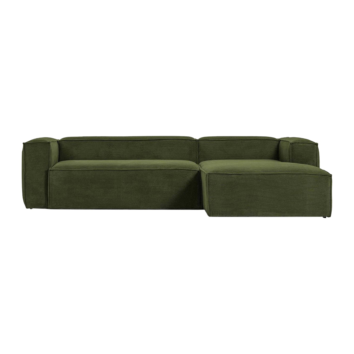 Kave Home Blok Chaise Longue Rechts - Donkergroen - Rib