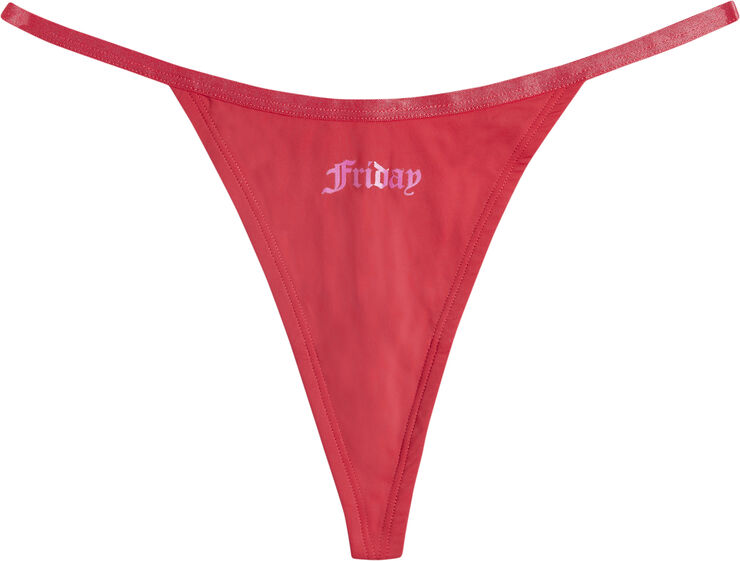 Juicy Couture MON-FRI GOTHIC THONG Multi- wht,c.bloss,c.candy,r.sorbet, red