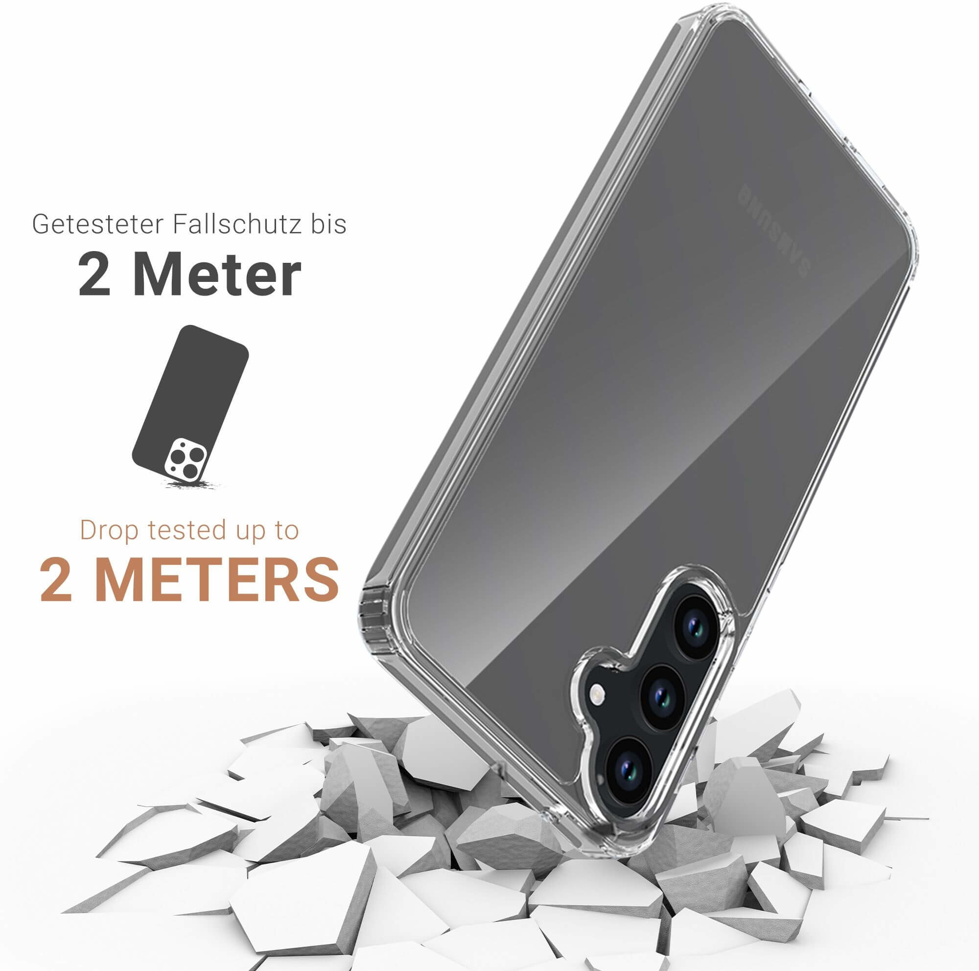 Samsung Galaxy A55 Hybrid Hülle TPU Bumper   Acryl Rückseite Pankow (11052) - Transparent