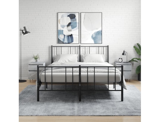 VIDAXL - Tables de chevet 2 pcs gris béton 40x35x50 cm bois d’ingénie...