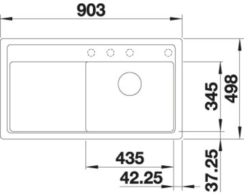 Blanco ZENAR 5 SF spoelbak, 903 x 498 mm, antraciet, 523873