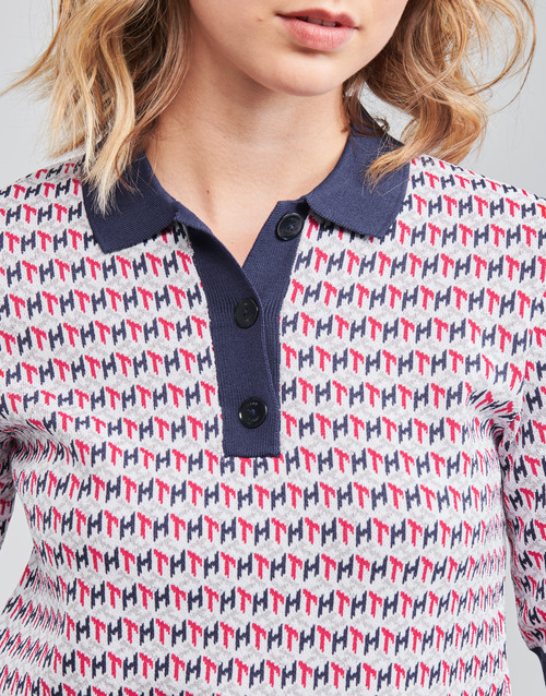 Tommy Hilfiger - TH CUBE SHIFT SHORT DRESS SS - Blanc / Rouge / Marine