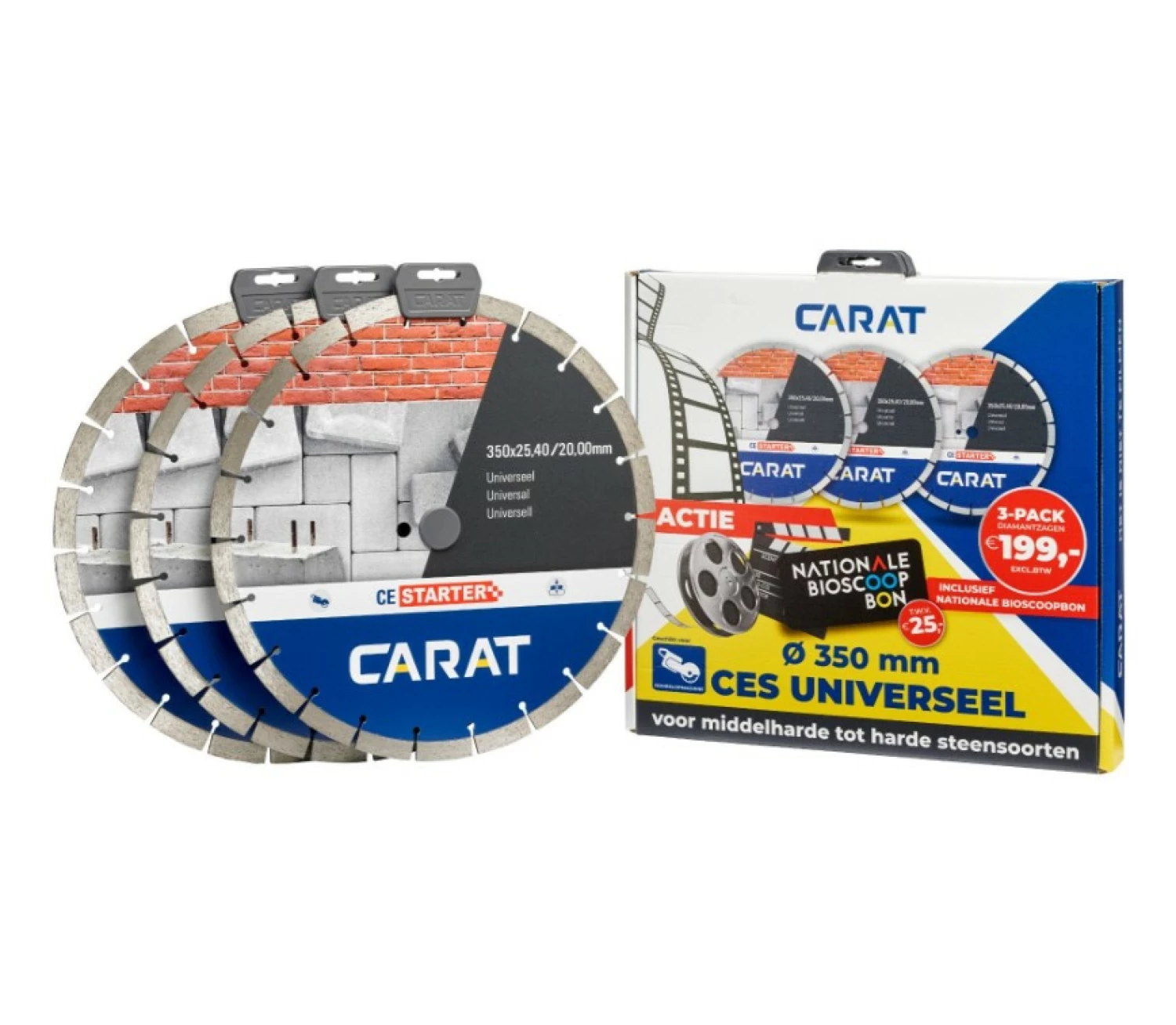 Carat CES3504A23 3-pack diamantzaagbladen - 350 x 25,4mm incl BIOSCOOPBON twv € 25,-