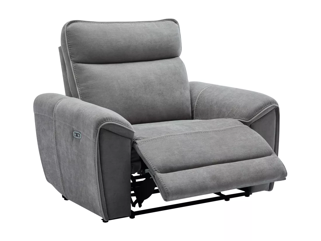 Fauteuil relax électrique en tissu gris DJARALO