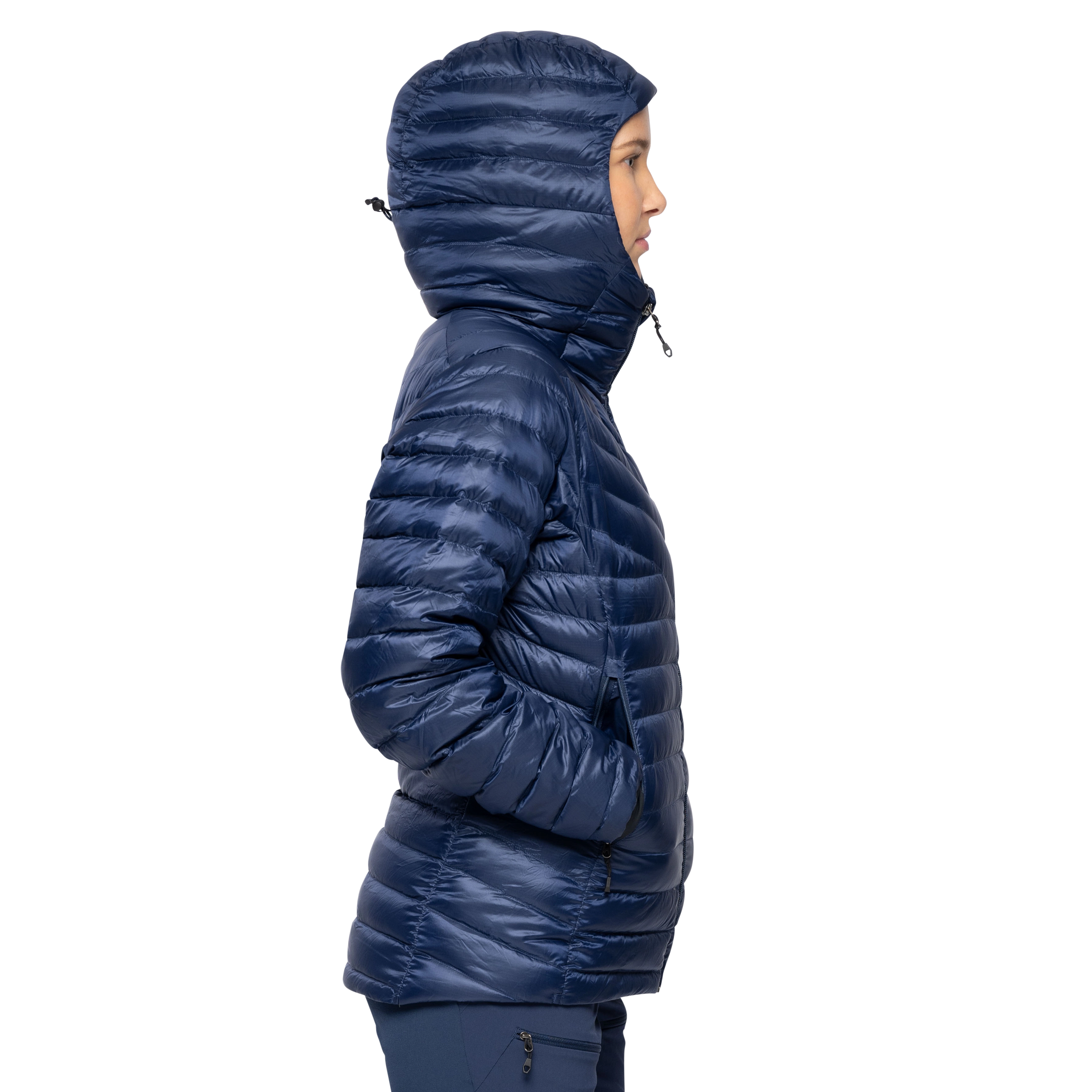 Rabot Light Down Jacket Hood Women Navy Blue