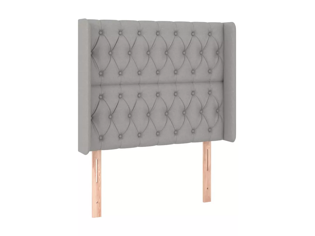 Sommier tapissier avec matelas et LED Gris clair 90x190cm Tissu