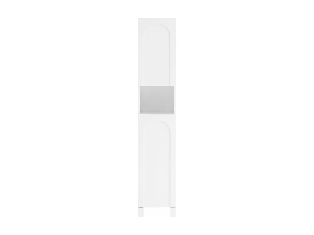 SoBuy Meuble Colonne, Armoire Haute de Salle de Bain, Meuble de Rangement Étroit avec 2 Portes Étagères Réglables, Compartiments, 30 x 30 x 160 cm, Blanc, BZR163-W