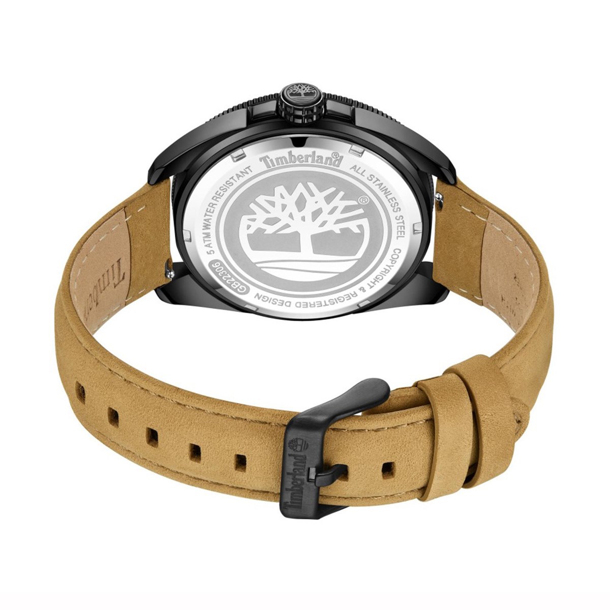 Montre Timberland Carrigan cadran noir cuir beige
