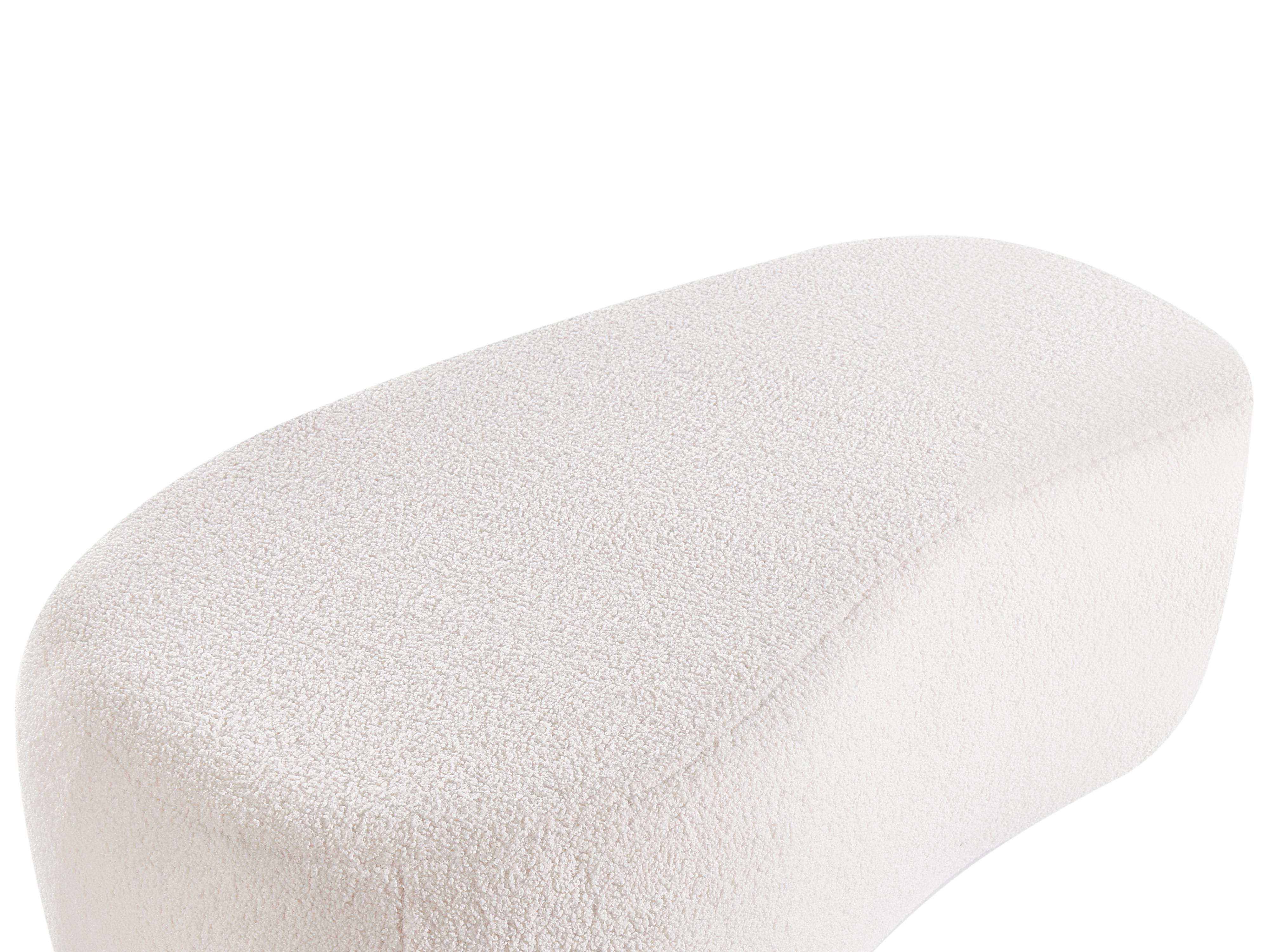 Poef BAYARD Bouclé Gebroken wit