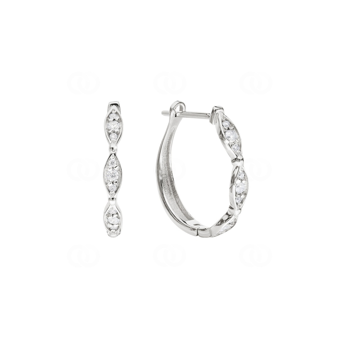 0.19 Karat Diamant-Kreolen 750/18 K Weissgold