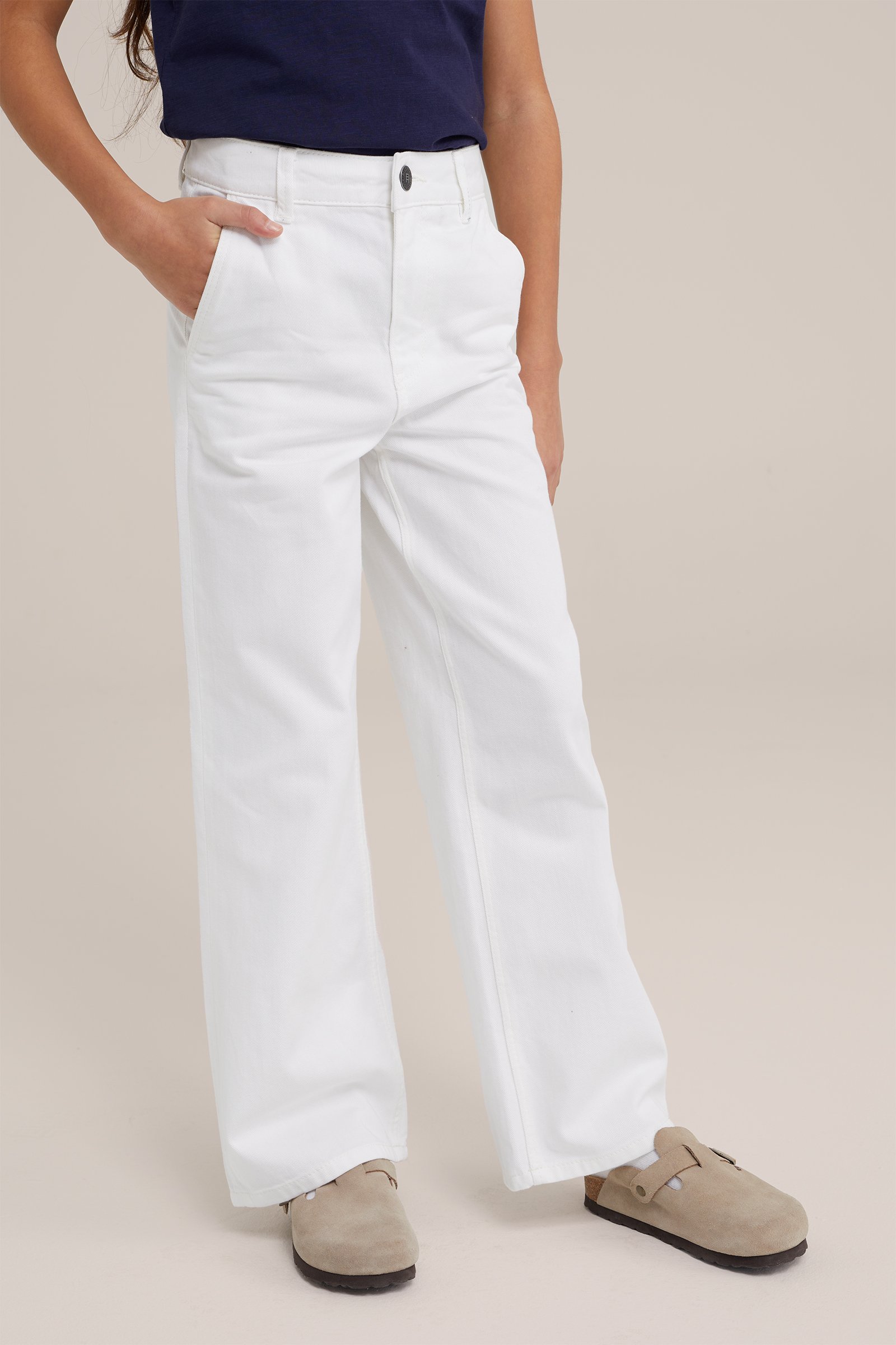 Meisjes wide leg chino Blue Ridge Wit