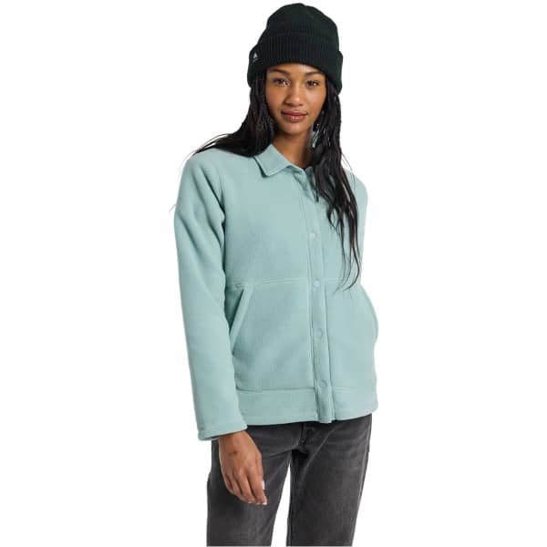Veste polaire snowboard BURTON W CINDER SNAP-UP FLEECE PETROL GREEN