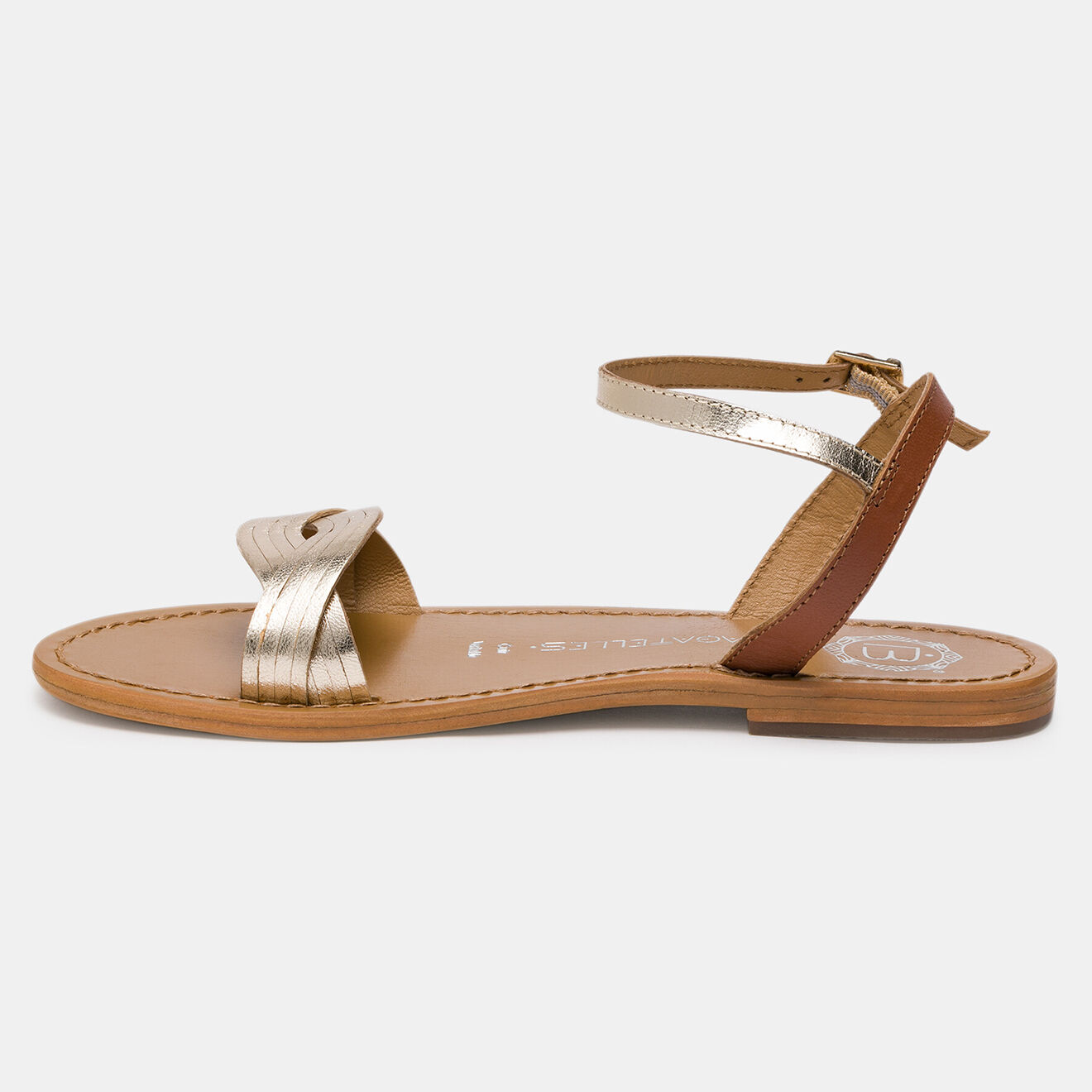 Les Bagatelles Sandales en Cuir Pelham doré/camel/marron