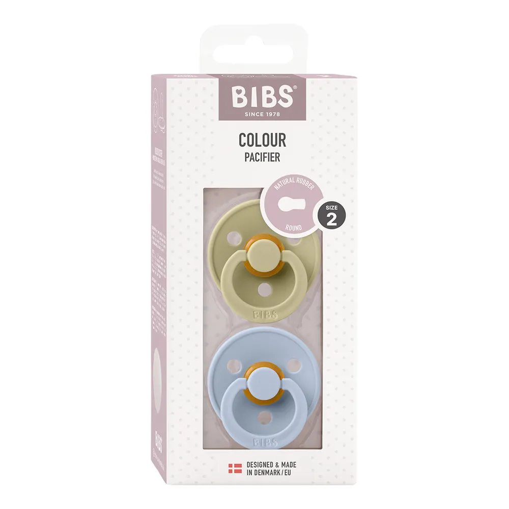 BIBS Colour Latex Rund Khaki/Dusty Blue 2 pak - flere størrelser
