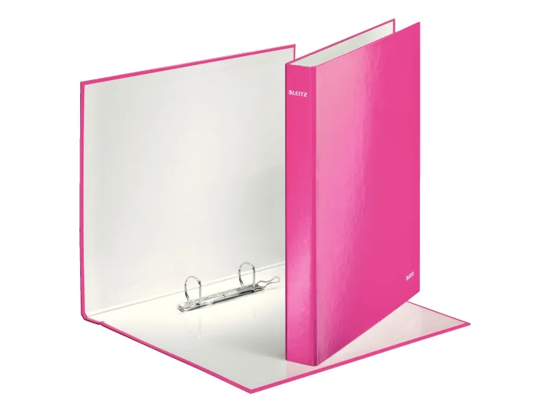 Leitz WOW - Ringbind - rygbredde: 40 mm - for A4 Maxi - kapacitet: 250 ark - pink metallisk