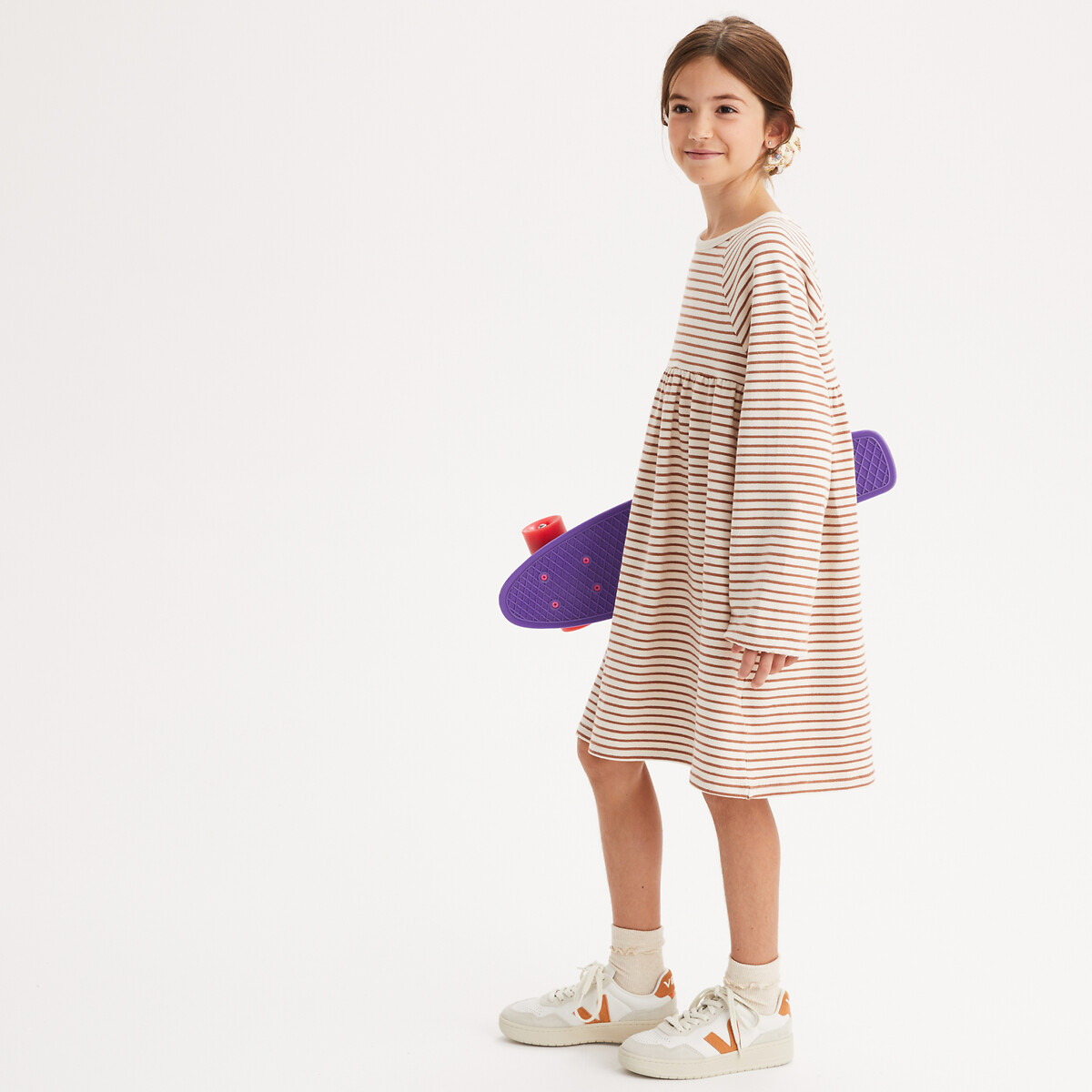 COLEÇÃO LA REDOUTE<br>Vestido listrado com mangas compridas