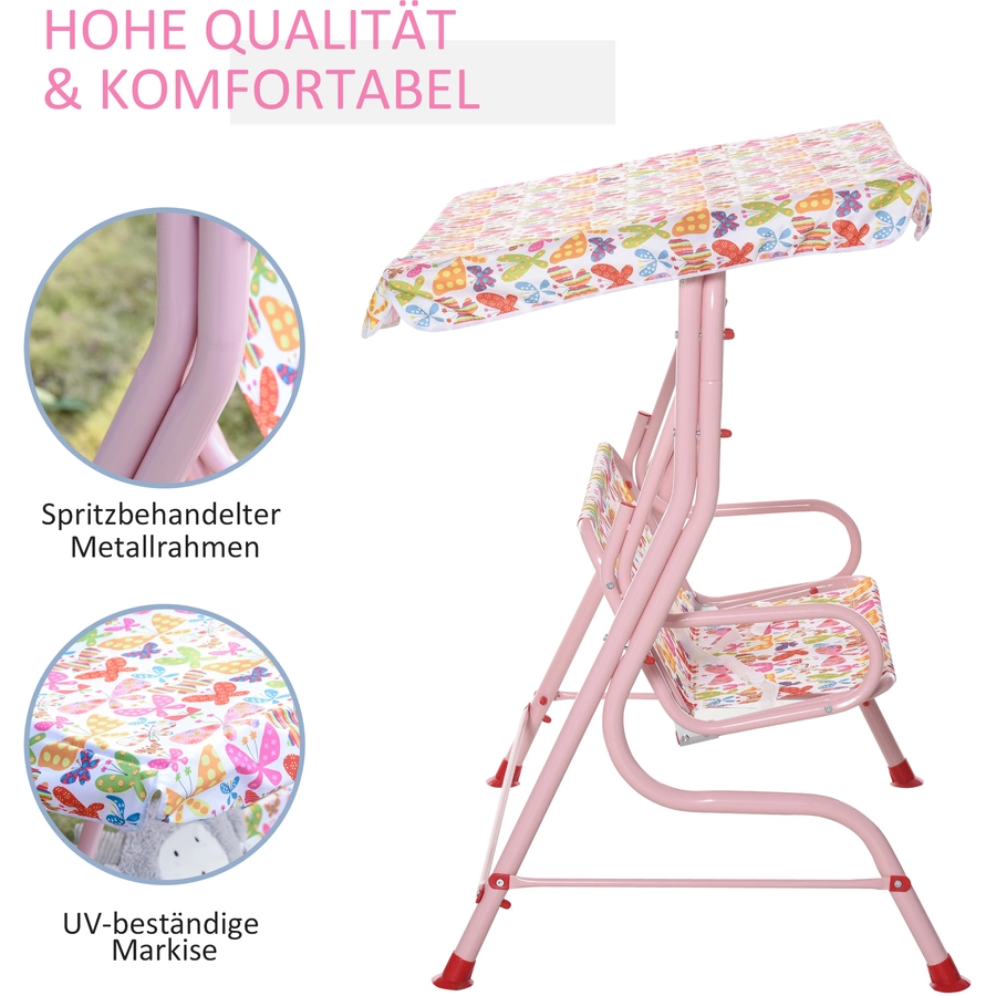 Outsunny Hollywoodschaukel für Kinder rosa