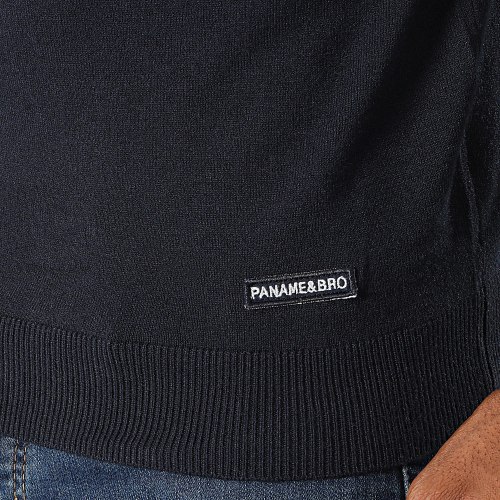 Pull Col Cheminée Bleu Marine