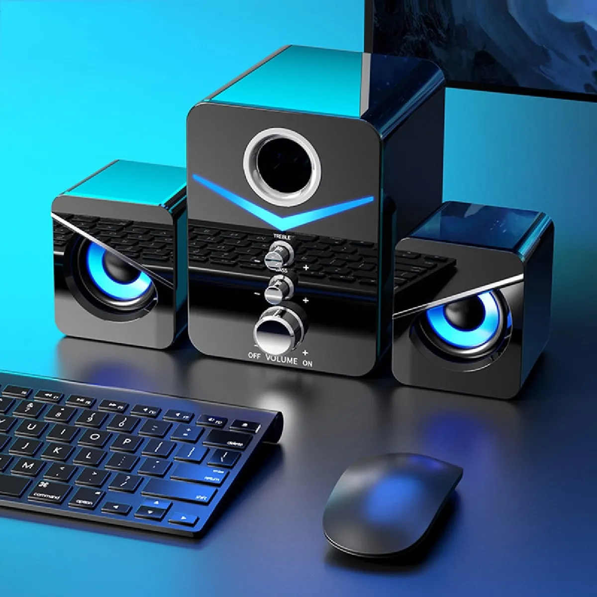 Universal Haut-parleur Audio Câblé USB - Noir