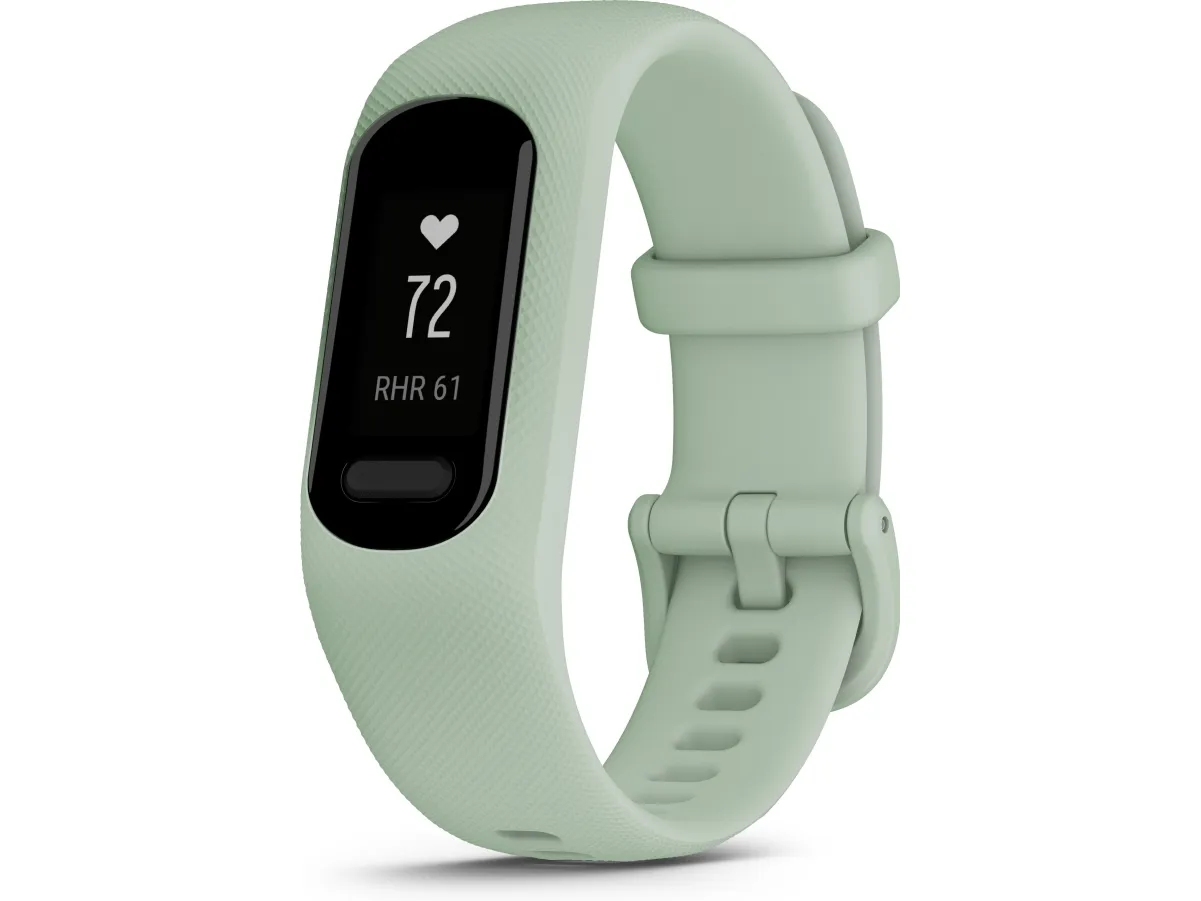 Garmin vívosmart 5 - Aktivitetssporer med bånd - silikone - kølig mynte - båndstørrelse: S/M - monokrom - Bluetooth, ANT  - 24.5 g
