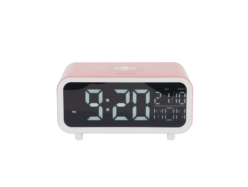 Alarm Clock Chunky LED w. Phone Charger KA6054BL Classic blue