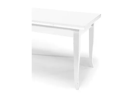 Table à rallonge en bois blanc 140x80 - 220x80 cm - SANTA CROCE