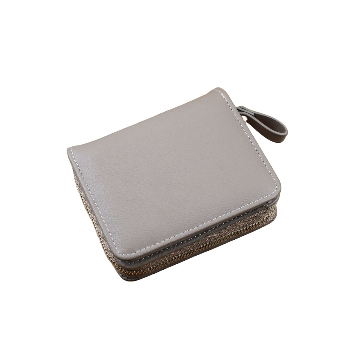 Kort Bifold Card Bag Lommebok Glidelås Multifunksjonell Lommebok Aprikos