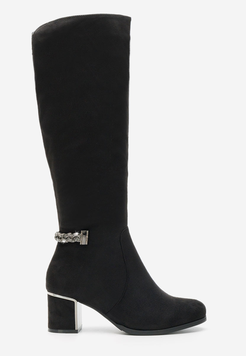 Bottes élégantes femme à talon noires Sandra