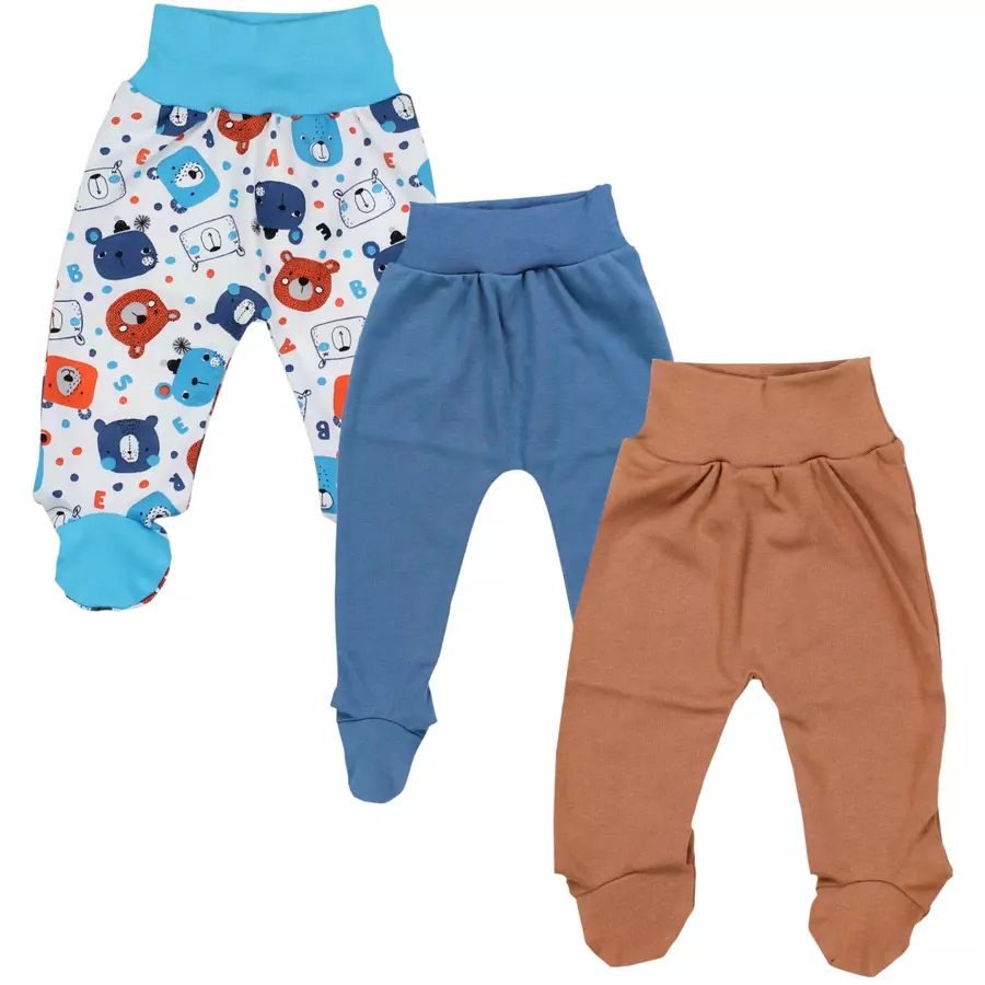 TupTam Baby Jungen Strampelhose mit Fuß 3er Pack türkisblau