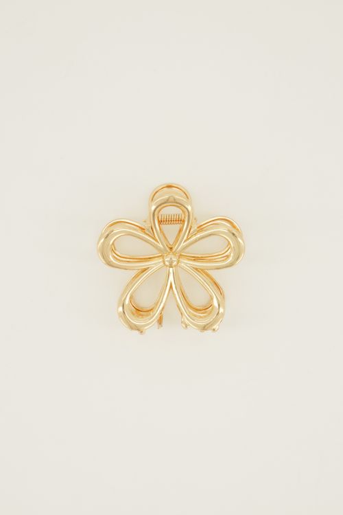 Goudkleurige bloem haarclip