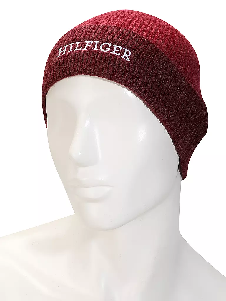 TOMMY HILFIGER Kinder Geschenkset Mütze und Snood dunkelrot