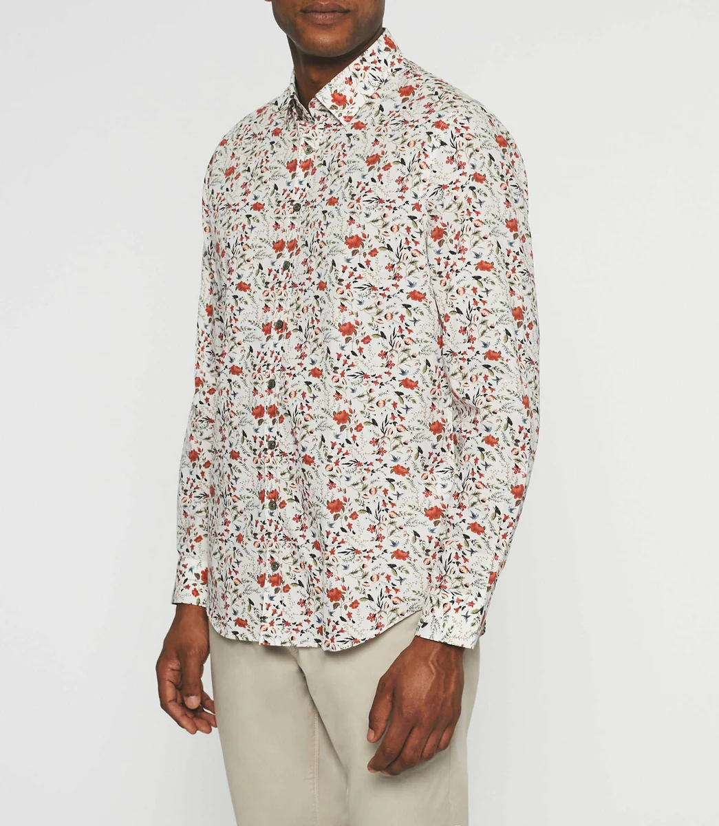 Chemise casual à imprimé blanche JILL