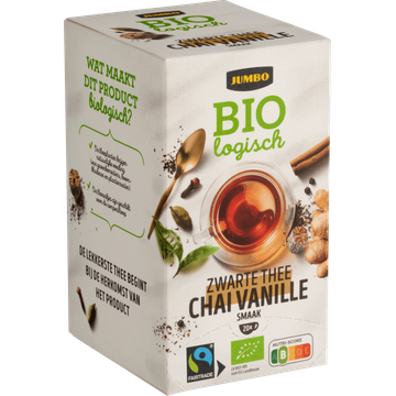 Jumbo Biologisch Zwarte Thee Chai Vanille Smaak 20 Stuks