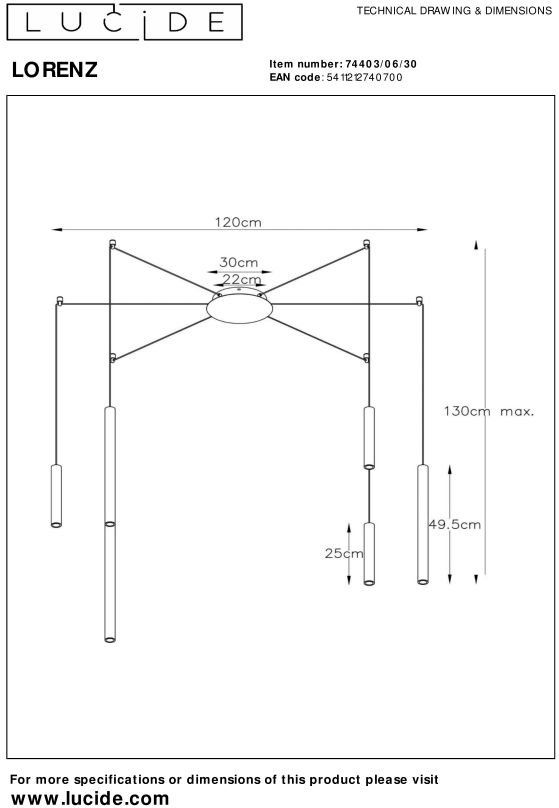 Lucide Lorenz Hanglamp
