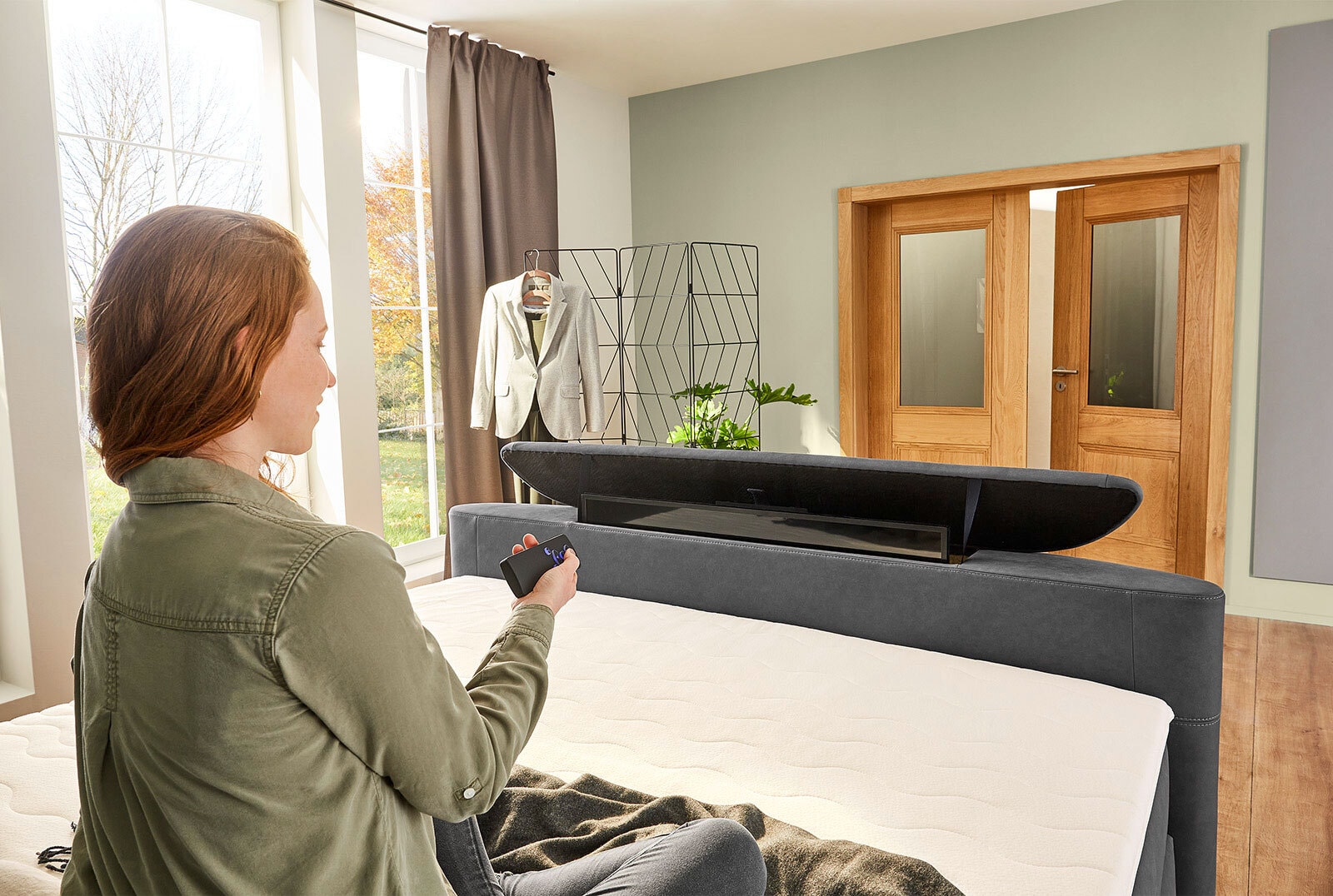 Boxspringbett Movie-Star Mix, ca. 180 x 200 cm, Dunkelgrau
