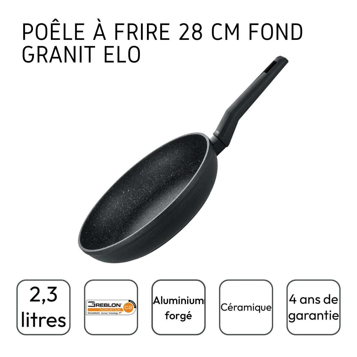 Poêle à frire 28 cm Granit Solution Elo