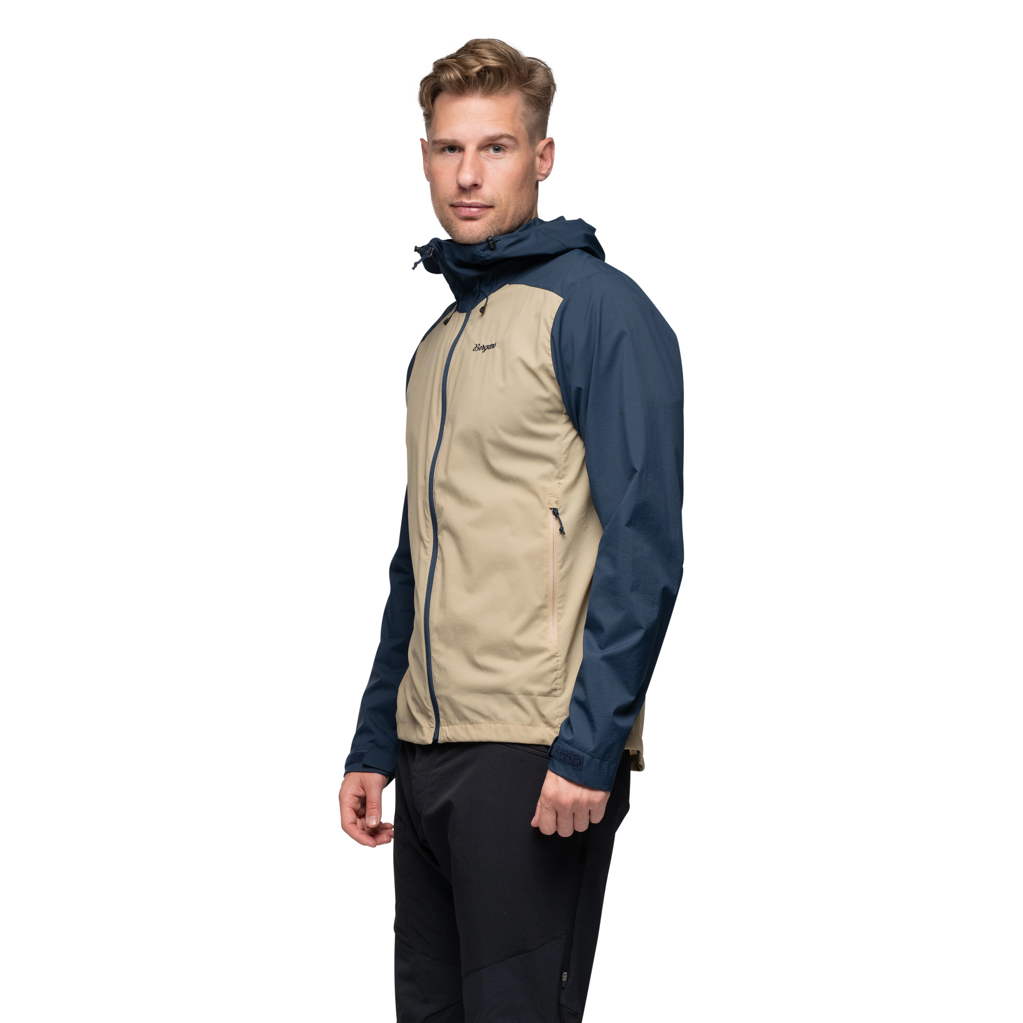 Rabot Windbreaker Jacket Men Warm Sand / Navy Blue