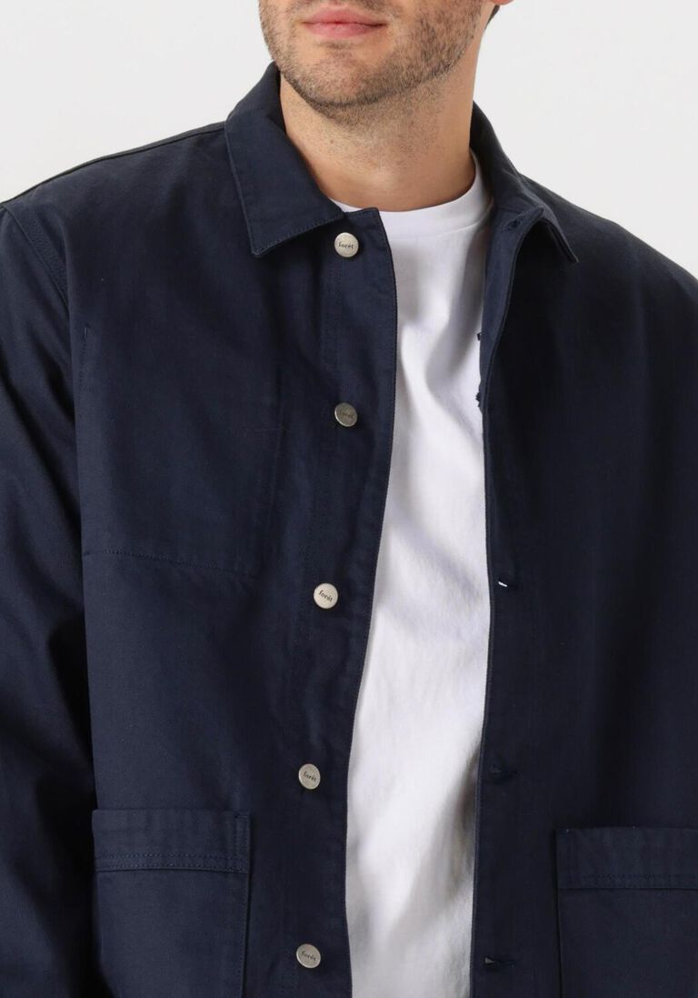 donkerblauwe forét overshirts rowan logo overshirt