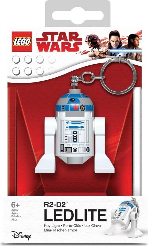 Lego Star Wars - R2-D2 Nøglering Med Led - Ledlite - 9 CM