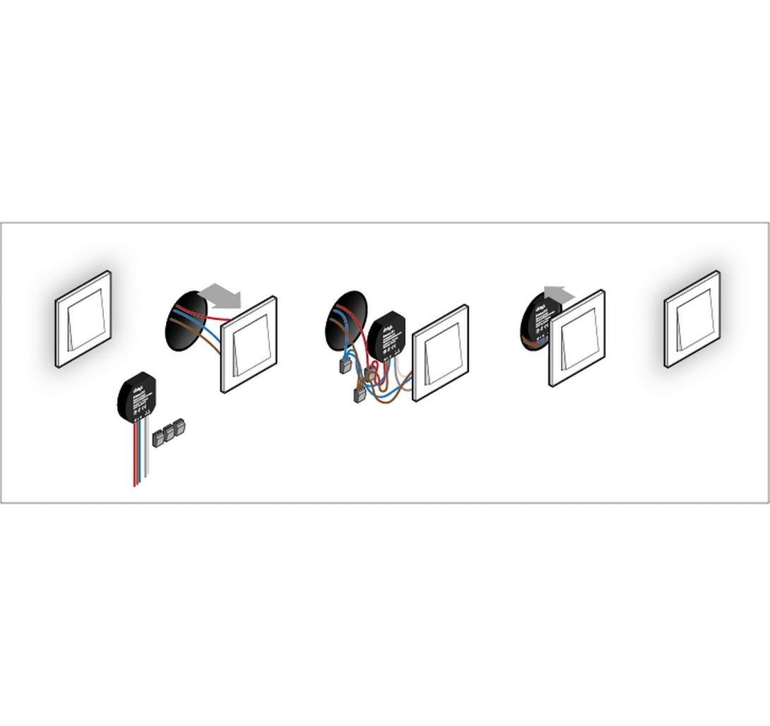 Jalousiesteuerung J1 UP, ZigBee 3.0<br>ZigBee 3.0 Rollladenaktor für Unterputzmontage