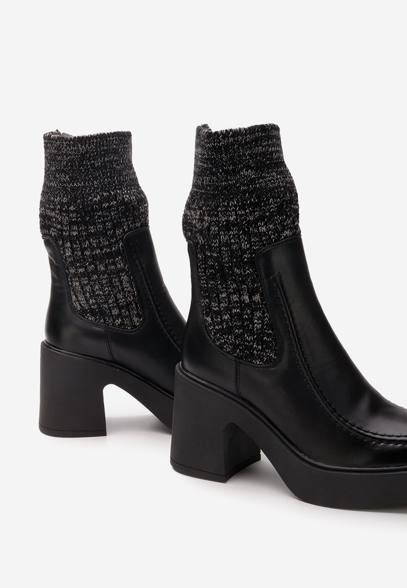 Bottines chaussettes noires Galatia