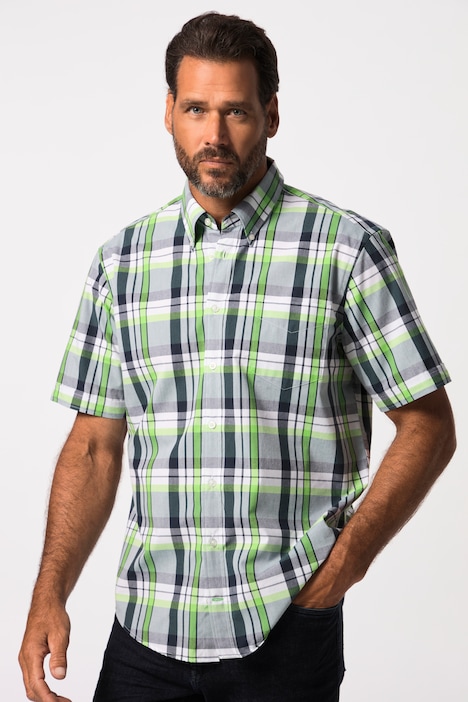 Karohemd, Halbarm, Buttondown-Kragen, Modern Fit, bis 8 XL