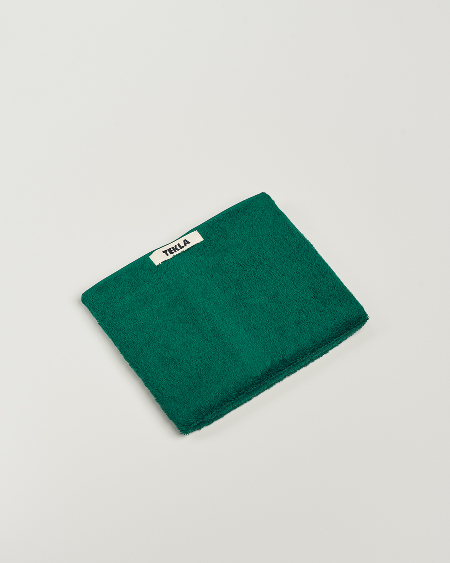 Tekla Organic Terry Hand Towel Teal Green