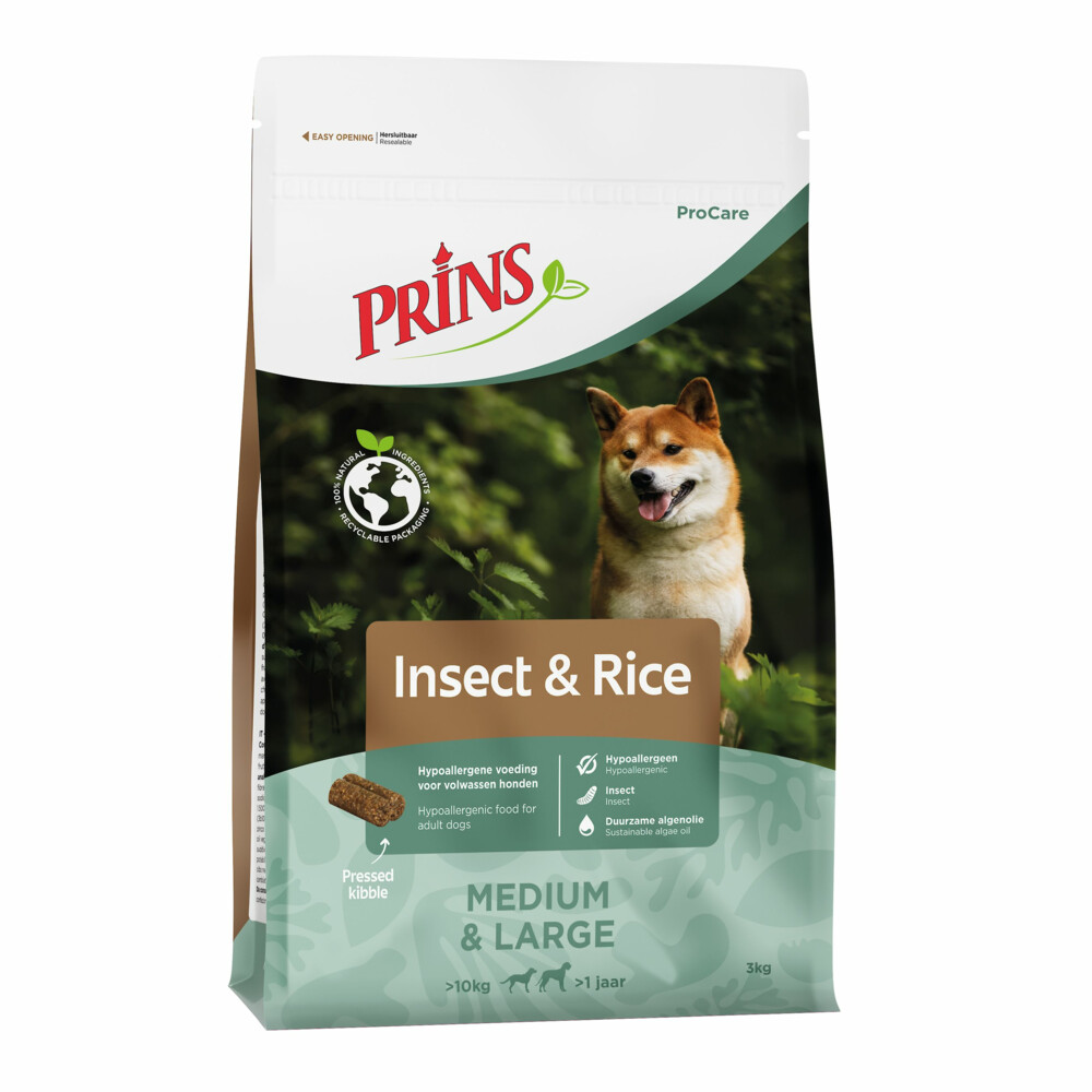 Prins ProCare Hypoallergeen Insect & Rijst Hondenvoer 20 kg