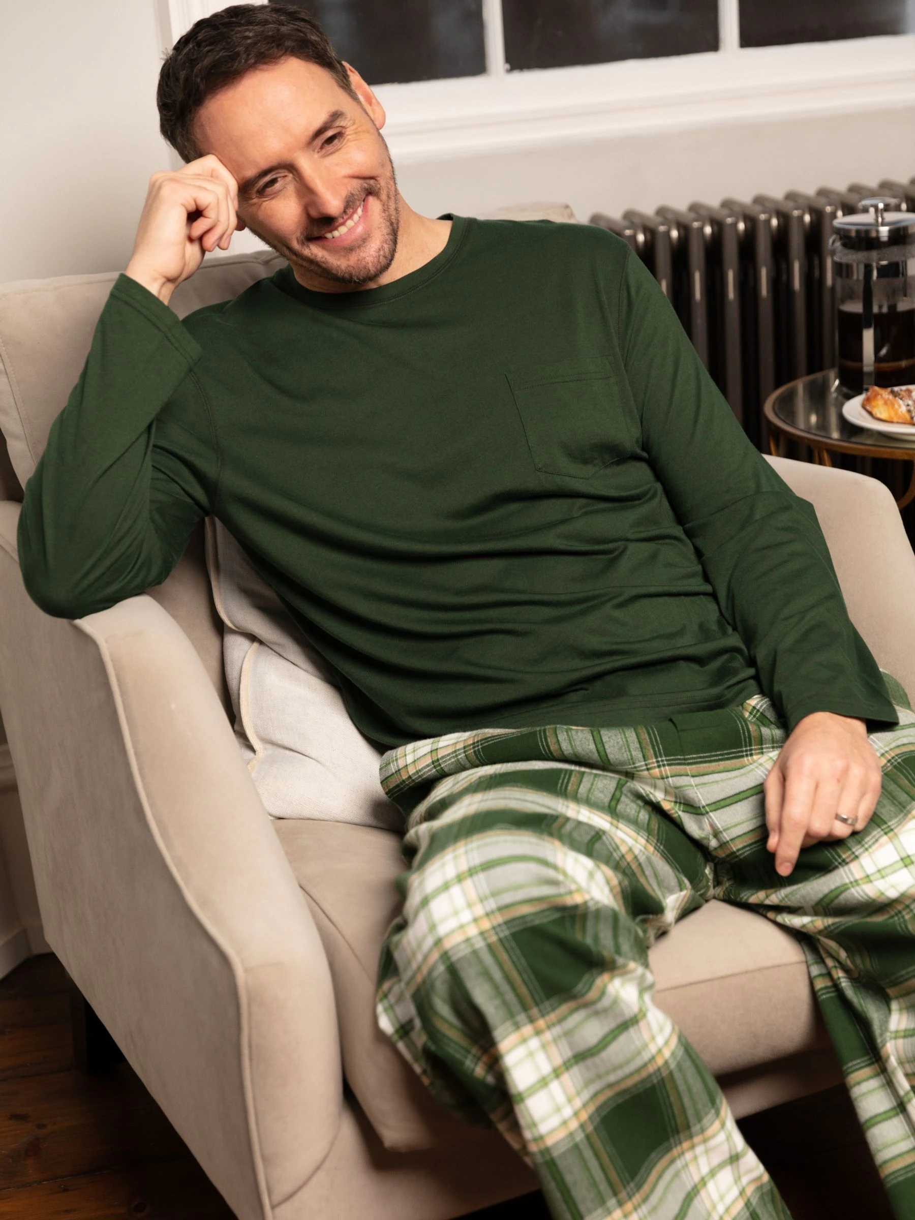 Cyberjammies Ruit pyjamabroek en effen jersey T-shirt