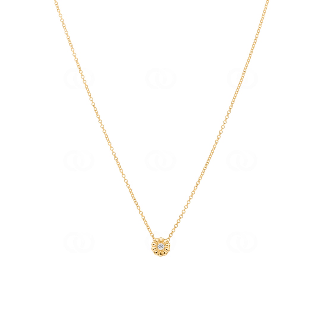 Collier mit Anhänger 750/18 K Gelbgold mit Diamant 0.04ct H/Si
