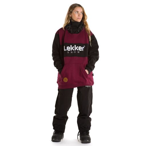 Moletom Lekker Snow Maroon preto com máscara facial