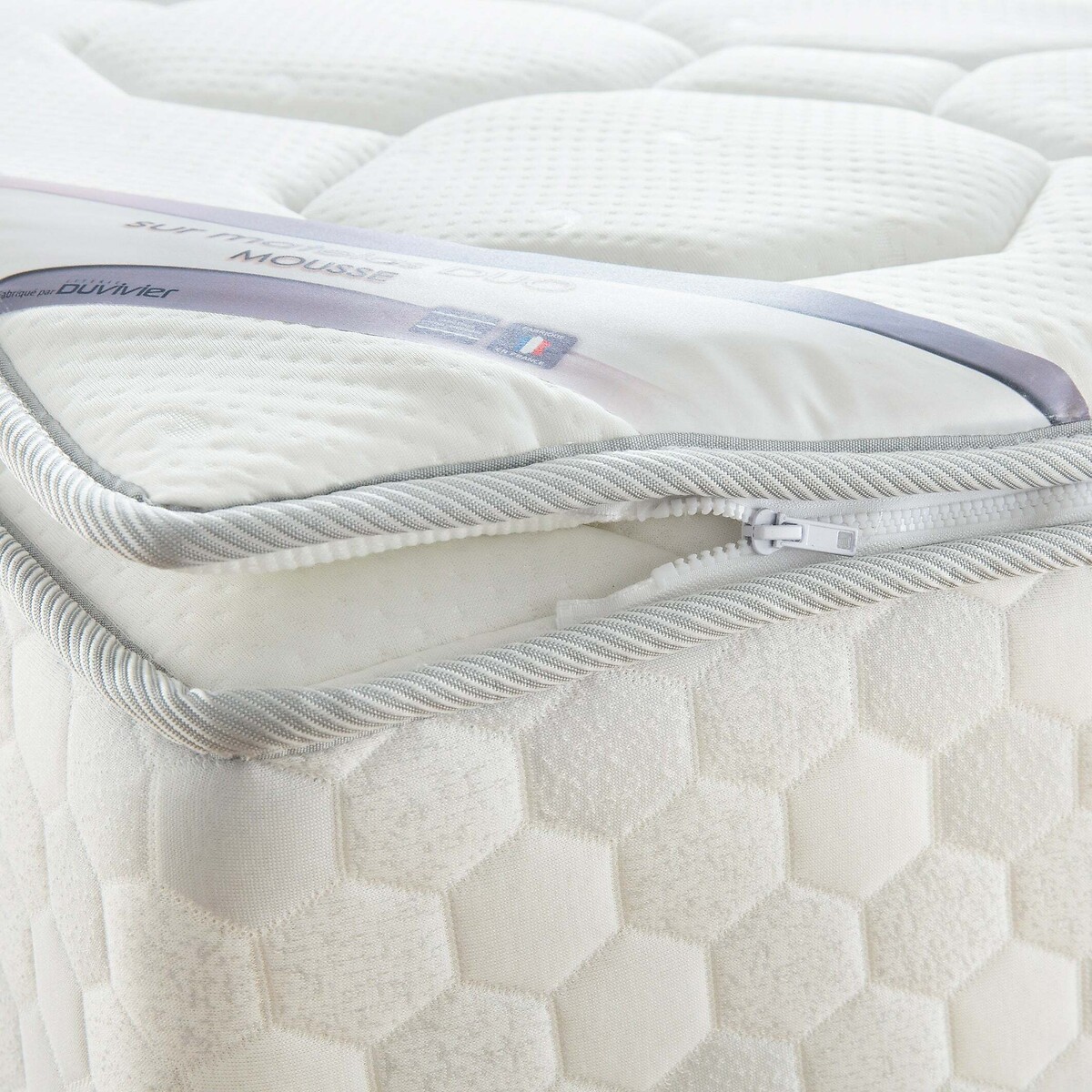 DUVIVIER<br>Colchão com 406 molas + sobrecolchão de espuma + base de cama