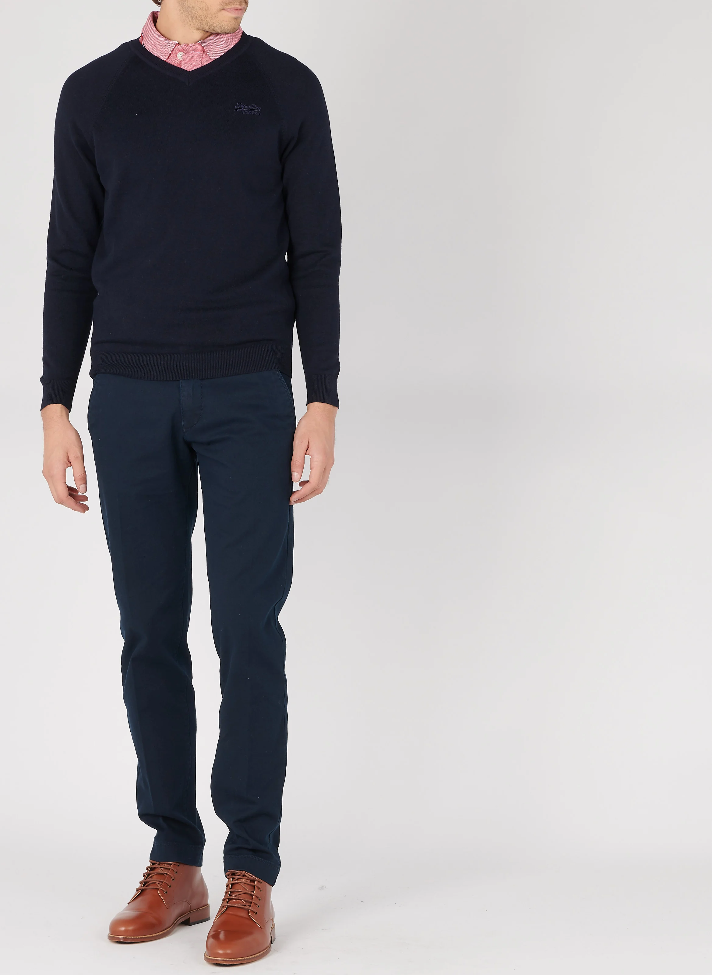 Chino slim-fit en coton mélangé | Bleu