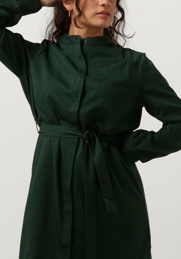 ANOTHER LABEL donkergroene another label mini jurk dalyce dress l/s
